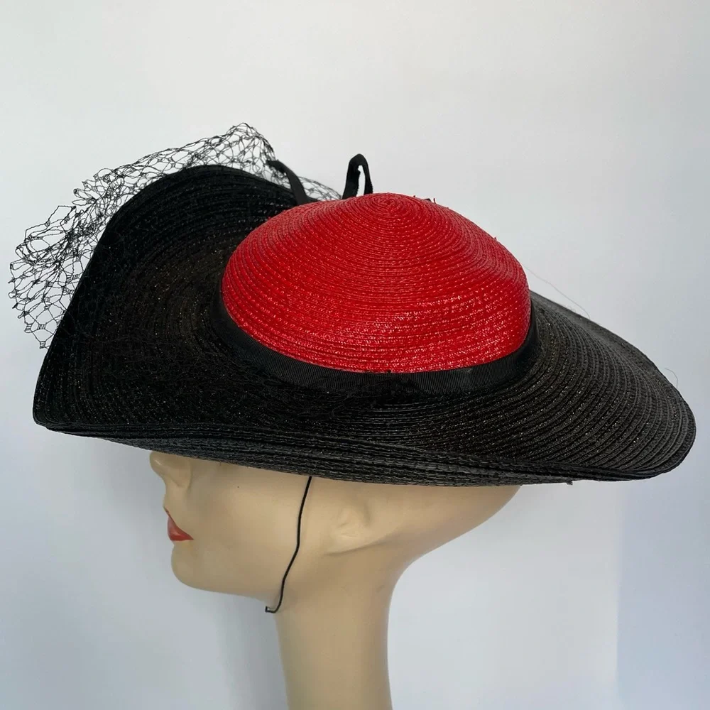 Vintage Wide Brim tilt Hat - Picture 4 of 8